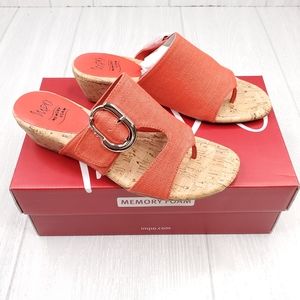 Impo Giselle Persimmon Buckle Wedge Sandals